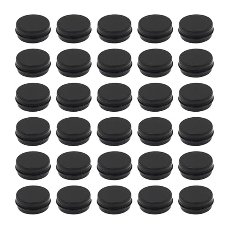 Aluminum Tin Jars Containers,ULIFESTAR Leak Proof Cosmetic Tin Jars Containers,Round Tin Cans with Lids,10PCS Black Cosmetic Sample Refillable Containers for Spice (0.53 ounces 40*18mm/1.57*0.7")