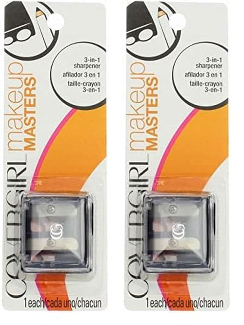 COVERGIRL Makeup Masters 3-in-1 Pencil Sharpener, 1 Count (packaging may vary) (Pack of 2)