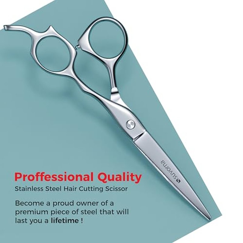 Suvorna 6.5" Hair Cutting Scissors for Professional, Barber & Hairdresser - Extremely Sharp Hair Shears for Cutting, Trimming, Grooming, Precision - Right Hand Hair Scissors for Men, Women, Adults.