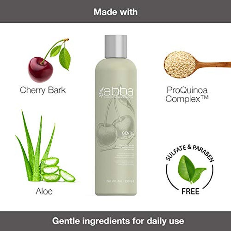 ABBA Gentle Shampoo, Cherry Bark & Aloe, 8 Fl Oz