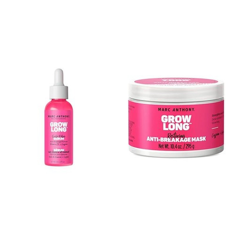 Marc Anthony Grow Long Scalp & Hair Serum Anti-Breakage Formula 2 fl oz & Mask 10.4 OZ Bundle