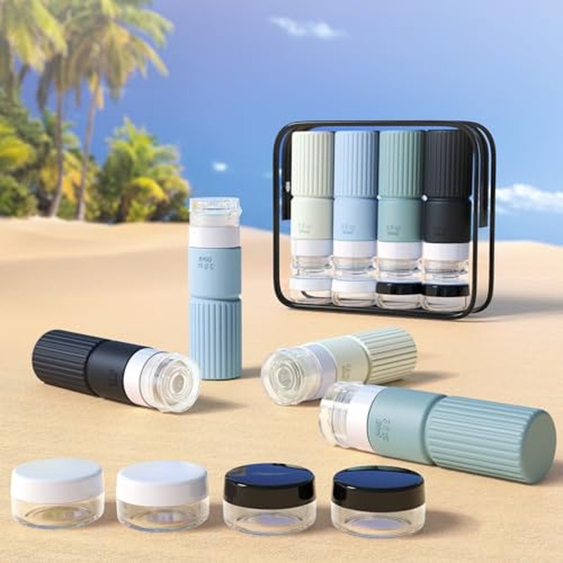 18pes Travel Bottles for Toiletries,TSA Approved Silicone Travel Containers jar for Toiletries,Leak Proof 3oz Refillable Liqus Shampoo And Conditioner Travel Essentials toiletry Bottles