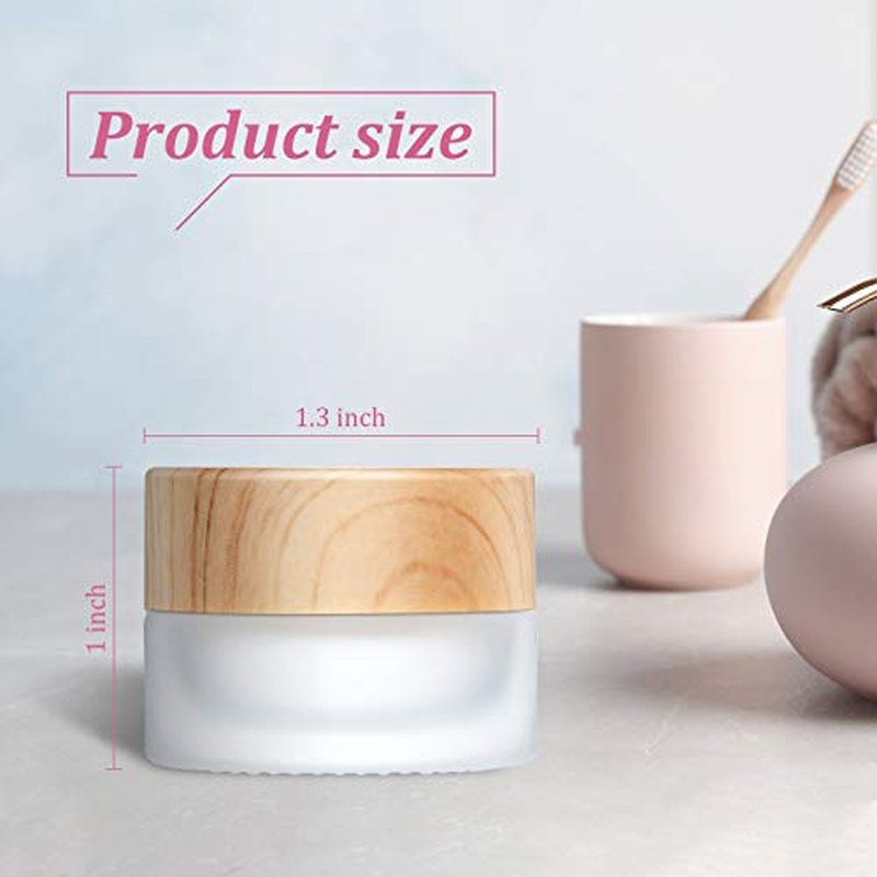 Geiserailie Glass Cosmetic Containers Empty Sample Jars with Leak Proof Lids Makeup Sample Containers for Lotion Cream Cosmetic(10 Pieces,5 Gram)
