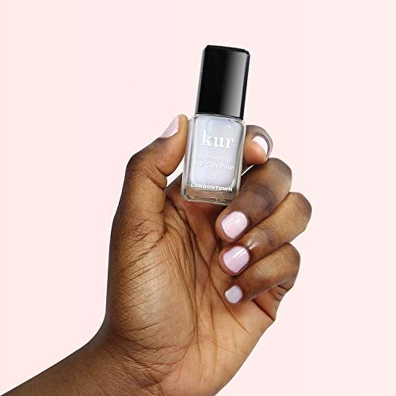 LONDONTOWN kur Original Illuminating Nail Concealer, Vegan, Cruelty Free, Gluten Free, Paraben Free, Long Lasting Brightening Nail Polish Care for All, Milky White, 0.40 Fl Oz