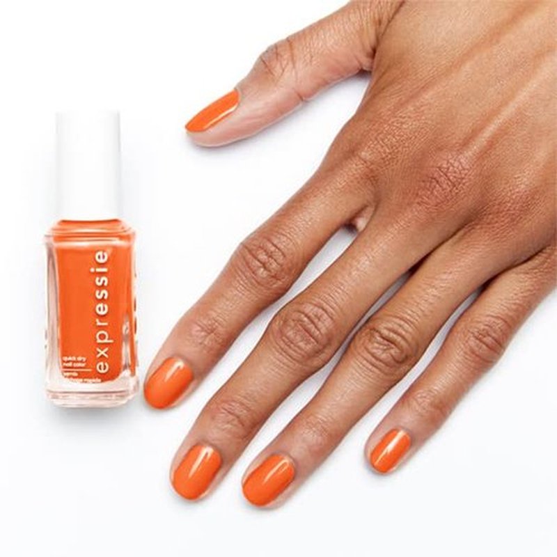 essie Expressie Nail Polish, Quick-Dry Electric Orange Nail Polish, Vegan, Bearer Of Rad News, 0.33 fl oz