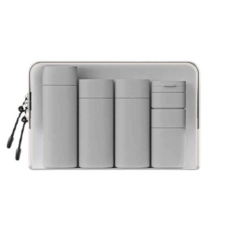 FANPOI 5pcs Travel Cream Dispenser Bottles Set Travel Bottles Toiletry Containers Set, TSA Approved, Travel Essentials (Light Grey)