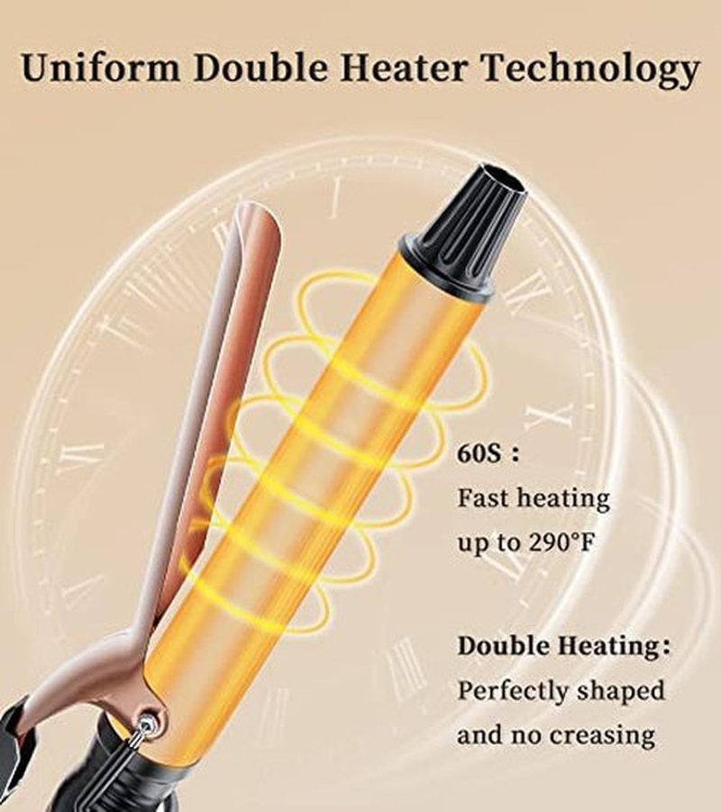 Svoky 1 Inch Tourmaline Ceramic Curling Iron | Professional Wand for Full Curls | Fast Heat Up, Dual Voltage for Travel