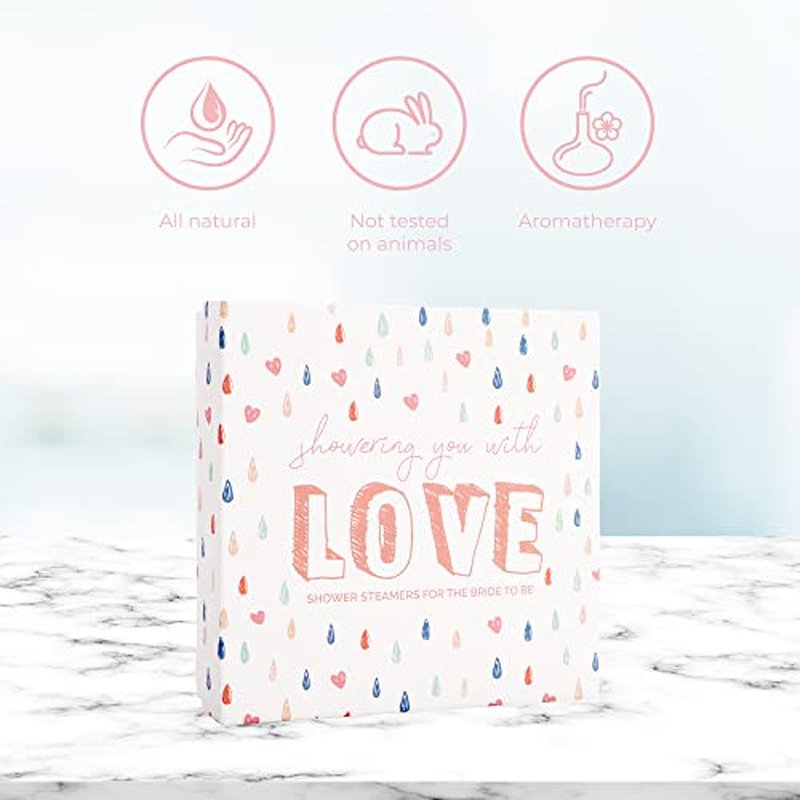 Pop Fizz Designs Bridal Shower Steamers (4 Scents) | Aromatherapy Shower | Unique Bridal Shower Gifts Couples Shower Bombs