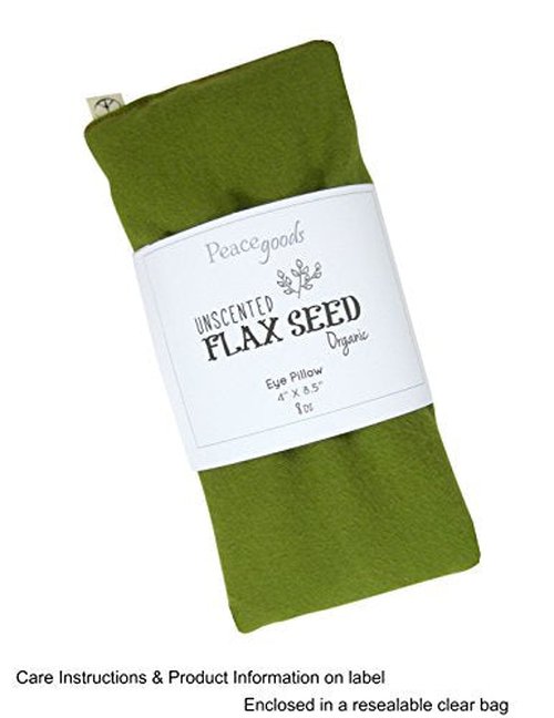Peacegoods Eye Pillow Gift Set - 4 x 8.5 - Unscented Flax - Washable Cover - Soft Cotton Flannel - Soothing Relaxing - beige tan