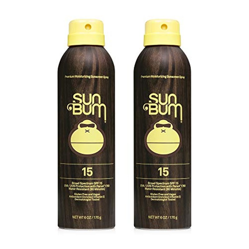 Sun Bum Original SPF 15 Sunscreen Spray |Vegan and Hawaii 104 Act Compliant (Octinoxate & Oxybenzone Free) Broad Spectrum Moisturizing UVA/UVB Sunscreen with Vitamin E | 6 oz