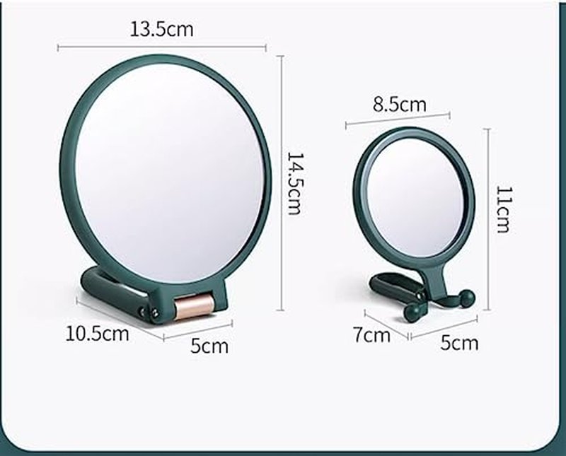 Stianiiie 1X 15X Handheld Mirror with Handle for Travel， Magnifying Mirror, Rotation Adjustable Handle, Double Sided Folding, Mirror for Women for Eyes Makeup Travel Table Desk Shaving