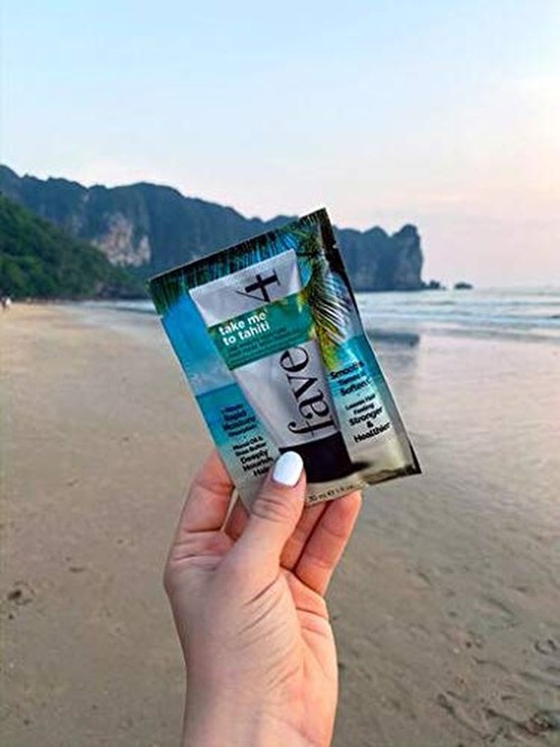 fave4 hair Take Me to Tahiti Hair Mask with Monoi Oil, Nourish Damaged Hair in One Minute, 5 fl oz