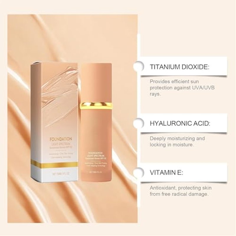 XQUKEI Rise Luxus Foundation, Rise Luxus Ultrablend 4 in 1 Foundation, Match Cosmetics Foundation, Ultrablend 4 in 1 Concealer, Moisturizing Foundation Makeup for Long Lasting Waterproof