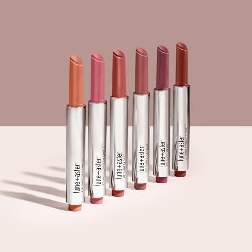 LUNE + ASTER Lip Glide | Glossy, Dewy Lightweight, Balmy-Gel Lipstick - Brown Sugar