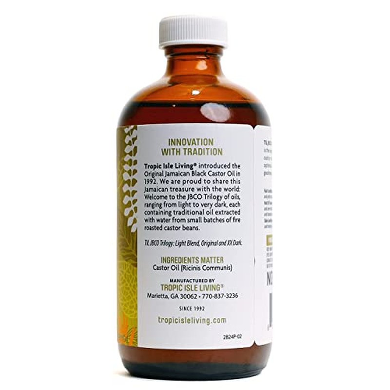 Tropic Isle Living Jamaican Black Castor Oil 8oz - For Hair Growth, Skin Conditioning, Eyebrows & Eyelashes, Scalp and Nail Care. Strengthen, Moisture & Repair