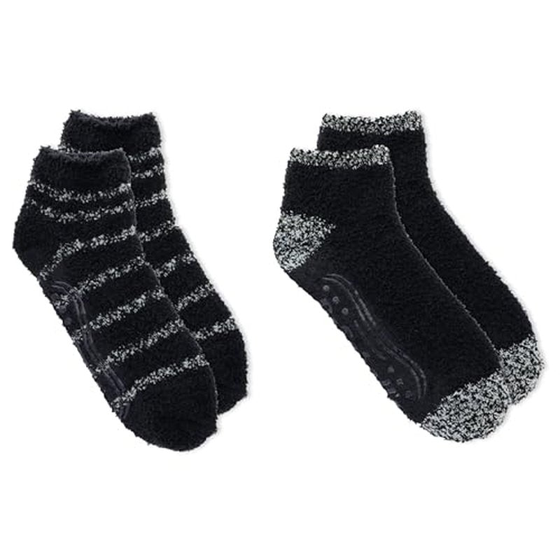 Dr. Scholl's Women's 2 Pack Soothing Spa Low Cut Lavender + Vitamin E Socks with Silicone Treads, Pink, Shoe Size: 4-10