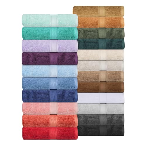 SUPERIOR Egyptian Cotton Pile 9 Piece Towel Set, Includes 3 Bath, 3 Hand, 3 Face Towels/Washcloths, Ultra Soft Luxury Towels, Thick Plush Essentials, Guest Bath, Spa, Hotel Bathroom, Sea Foam