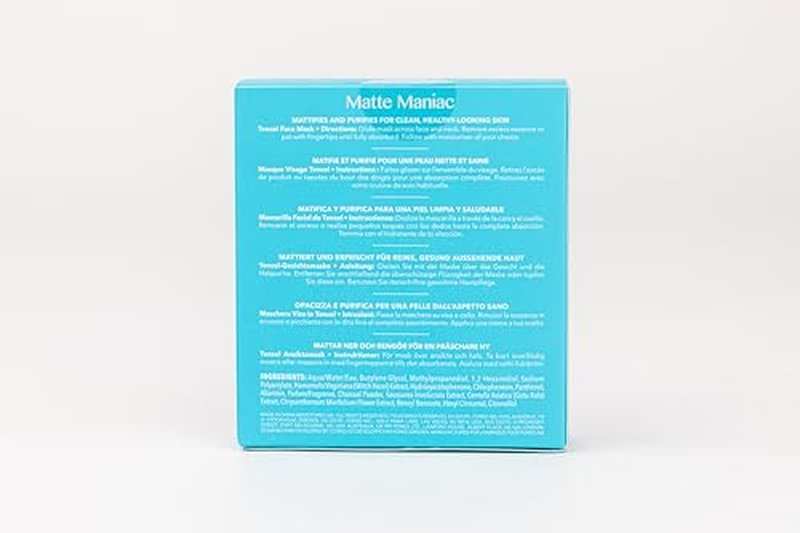 Matte Maniac Advanced Collection 2.0 UFO-Activated Facial Mask - Hydrating Facial - Beauty & Personal Care - Witch Hazel & Charcoal - For All Skin Types & Blemish-prone - Oily Skin - 6 pcs in Pack