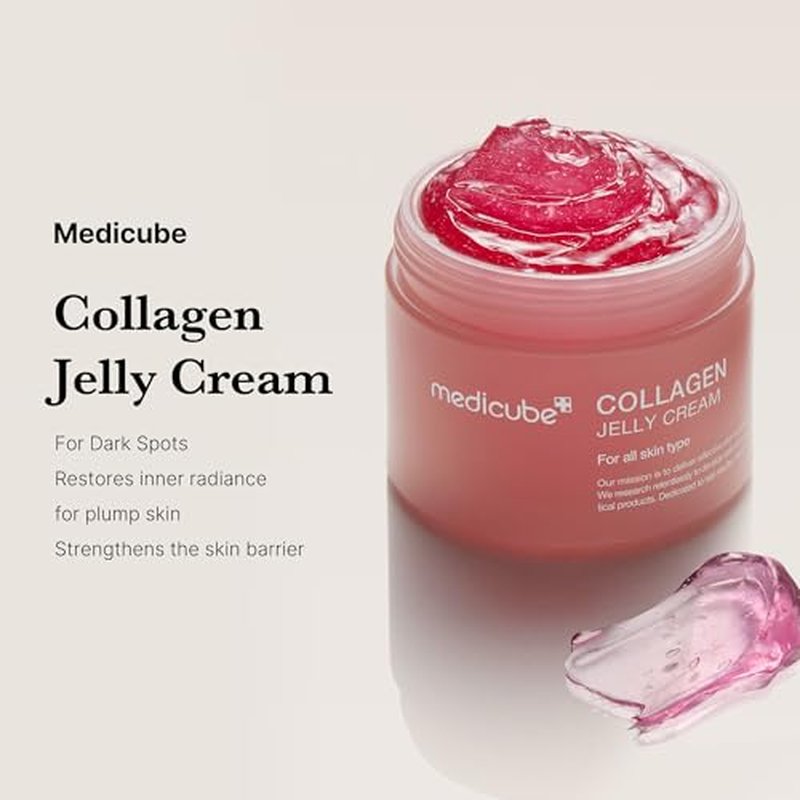 Medicube Collagen Jelly Cream- Niacinamide & Freeze-Dried Hydrolyzed Collagen - Boosts skin's barrier hydration and gives 24h Glow & Lifted Look - Korean skincare (1.69 Fl Oz (Pack of 1))