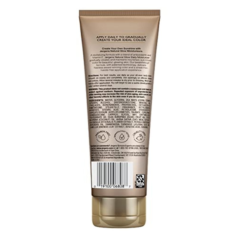 Jergens Natural Glow Self Tanner Body Lotion, Sunless Tanning, Fair to Medium Skin Tone, Daily Moisturizer with Coconut Oil, Vitamin E and Antioxidants, 7.5 Oz