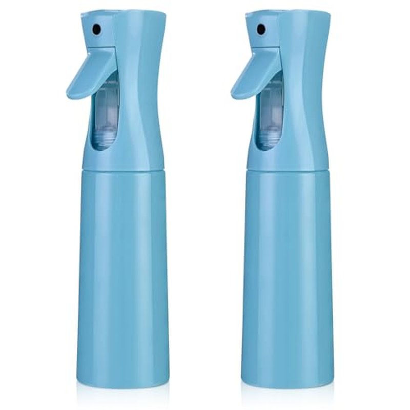 Continuous Spray Bottle for Hair (10.1oz/300ml) 2 Pack Mister Spray Bottles for Cleaning Empty Ultra Fine Water Mist Sprayer for Hairstyling Plant Garden Curly Hair Etc (Baby Blue)