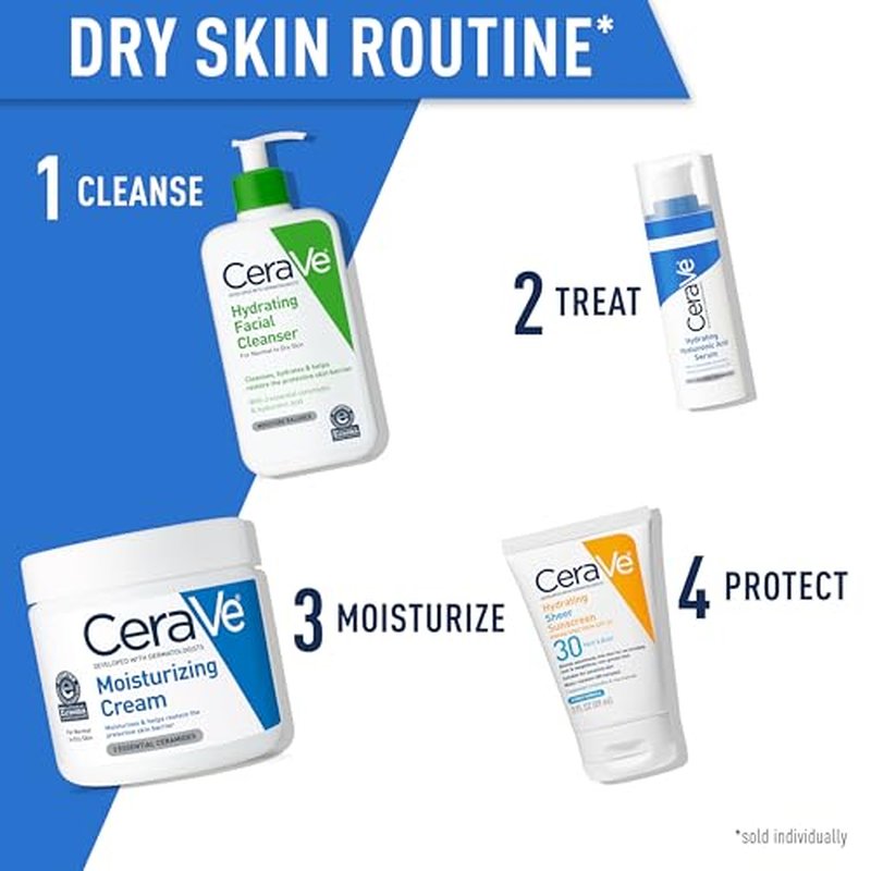 CeraVe Hydrating Skin Care Set | 8oz Moisturizing Cream & 8oz Hydrating Facial Cleanser | Ceramides + Hyaluronic Acid Moisturizer and Face Wash | Accepted by National Eczema Association