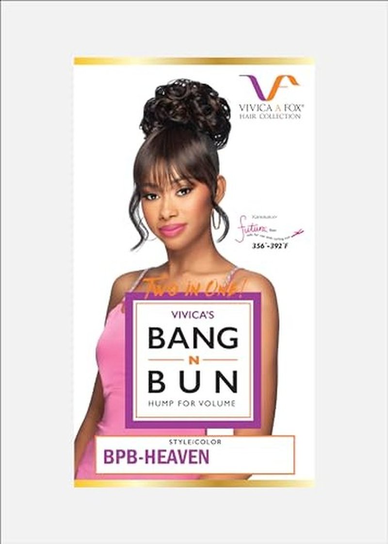 Vivica A. Fox BPB-HEAVEN, Bang & Bun, PIN CURL DOME w/BANG & SPIRAL CURL SIDES, Color 2 Dark Brown