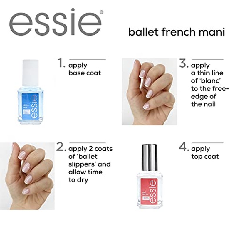 essie nail polish, Ballet French Manicure Kit, a sheer pink and a white nail polish, 8-free vegan, 1 kit
