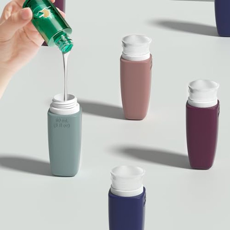 DEPOZA 20 Pack Travel Bottles Set - TSA Approved Leak Proof Silicone Squeezable Containers for Toiletries - BPA Free for Shampoo, Conditioner, Lotion, Soap Travel Essential Accessories D03C
