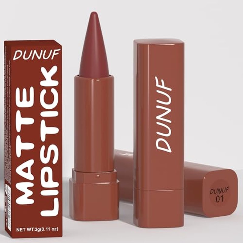 JUAAZIN Pastel Brown Gradient Matte Lipstick Crayon Lip Liner pencil, Flawless Contour Gradual Ombre Effect lip Pencil, High Pigmented Long Lasting Waterproof Smudge Proof Lipstick Pencil 01#