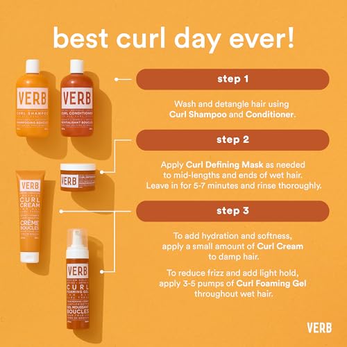 VERB Curl Foaming Gel – Frizz Control Mousse for Curl Definition – Curl Enhancing Hair Product for Medium Hold – Locking Gel for Waves, Soft Curls and Coils, 6.7 fl oz