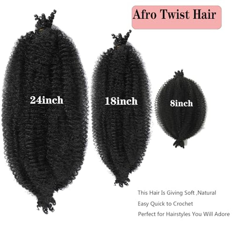 8 Packs Springy Afro Twist Hair Marley Twist Braiding Hair Pre-Separated Kinky Twist Hair for Black Women Spring Twist Hair 8 inches Ombre Brown Wrapping Hair for Soft Locs (8 Inch (Pack of 8), T30#)