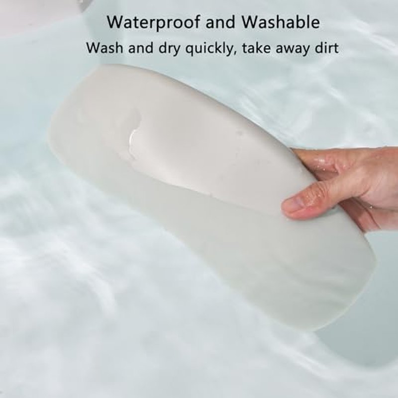 Guluto Bath Pillow, Bathtub Pillow with Self Suction, Waterproof Bath Pillows for Tub Head and Neck Support, Relaxing Bath Tub Pillow for Soaking, Spa Accessories Grey