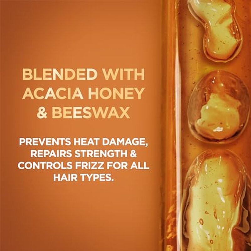 Garnier Whole Blends Honey Treasures Repairing Shampoo (22 Fl Oz), Conditioner (22 Fl Oz) + Hair Honey Milk 450F Heat Protectant Spray (2 Count) (8.5 Fl Oz) (4 Items), Bundle (Packaging May Vary)