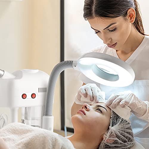 Winado 2 in 1 Facial Steamer with 3X Magnification Light, Deep Cleaning for Personal Skin Care, Beautician Steamer Professional Aromatherapy Humidifier Facial Spa Mist Steam for Home & Beauty Salon