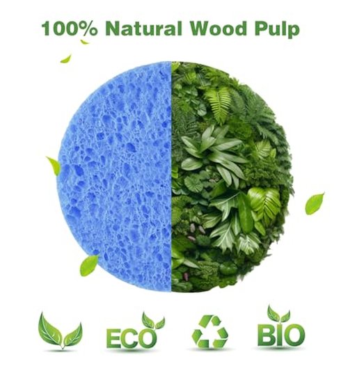 METUUTER 50 PCS Compressed Facial Sponges for Estheticians- 100% Natural Cellulose Face Sponge Professional Cosmetic Spa Sponges for Face Cleansing, Massage, Pore Exfoliating, Mask, Makeup Removal