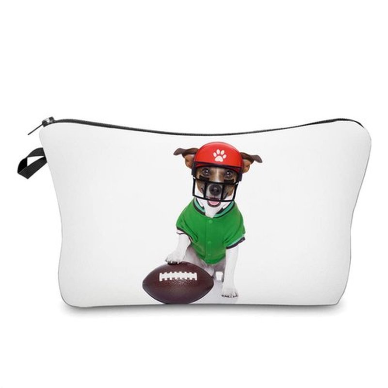 LOOMILOO Small Toiletry Bags for Women, Adorable Roomy Makeup Pouch Travel Water Resistant Cosmetic Purse Accessories Organizer Gift(Dog 55745)