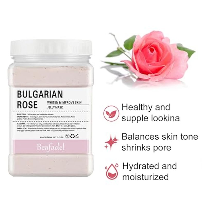 Jelly Mask Powder for Professional Facials Care,Hyalorunic Acid Moisturizing HydroJelly Face Mask Peel Off Mask, Hydrating Gel Face Masks with Double-ended Silicone Brush, 23 Fl Oz (Bamboo Charcoal)