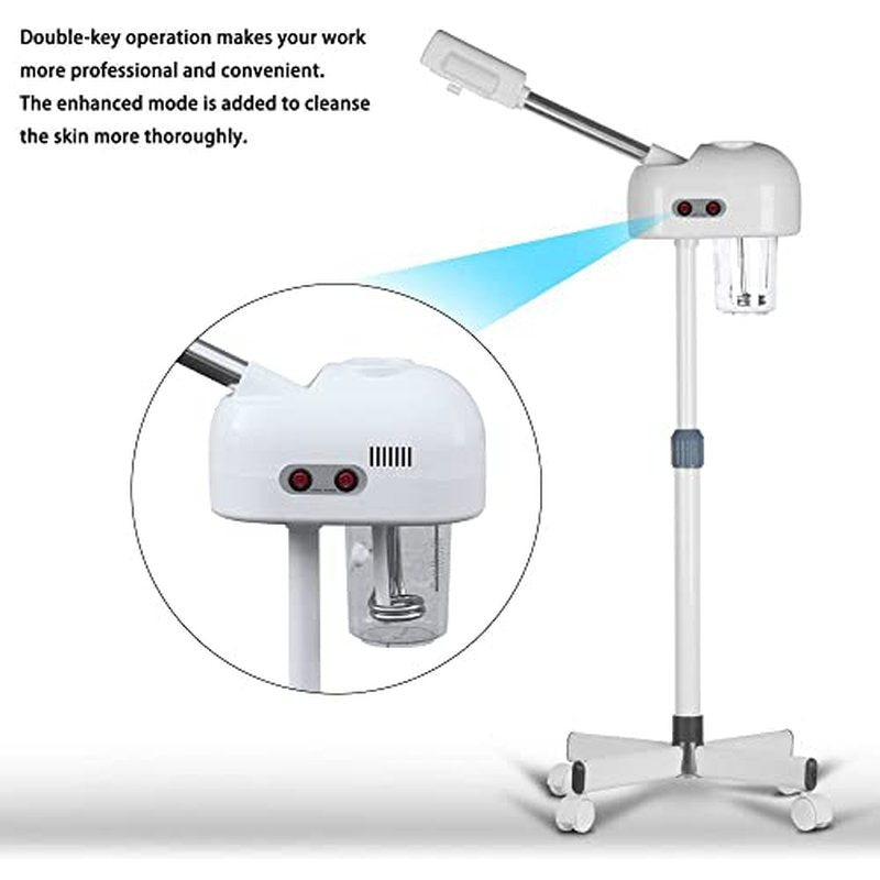Facial Steamers, Hot Ozone Face Steamer on Wheels for Facial, Professional Skin Care Equipment, Esthetician Steamer for Salon Beauty and Spa, Mist Face Steamer for Skin Care (2)