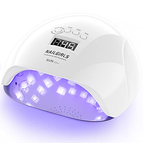 NAILGIRLS UV LED Nail Lamp, 150W Fast Curing UV Light for Gel Nail, Professional UV Nail Lamp 4 Timer Setting with Automatic Sensor, Nail Dryer with 36pcs Lamp Beads for Home, Salon, White