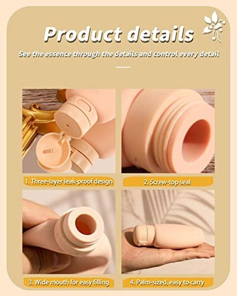 UULANFA Silicone Travel Bottles Set Leak Proof Squeezable Silicon Tubes Refillable Toiletries Container for Shampoo Lotion Soap Liquids (Green Pink Blue)