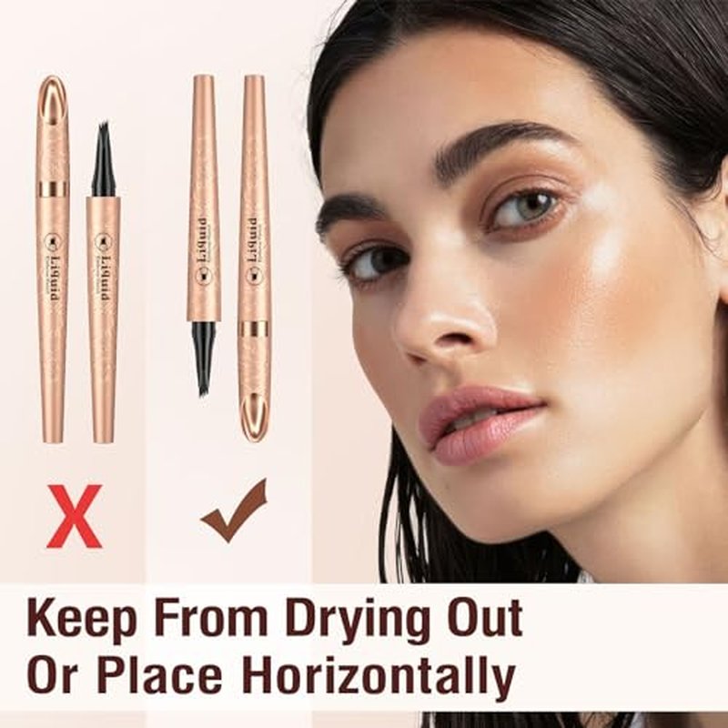 Eyebrow Pen - Microblading Eyebrow Pencil, Long Lasting Waterproof Brow Pencil With Micro-Fork Tip Applicator Creates Natural Looking Brows Effortlessly (Black)