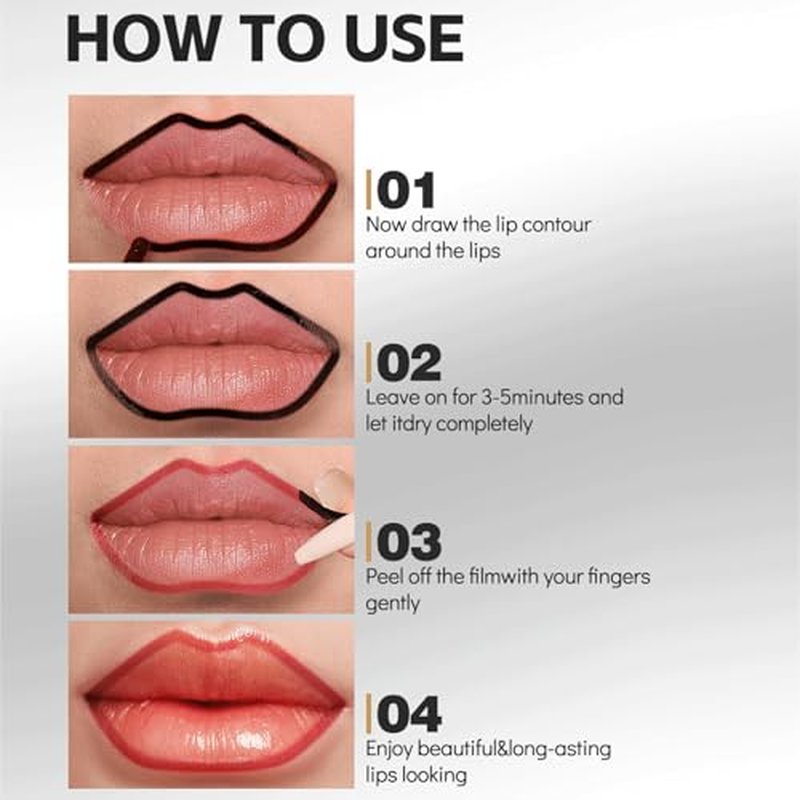 HUSCAN Veldoro Lip Stain, Veldoro Peelix Peel Off Lip Liner, Peelix Peel Off Lip Liner Stain, Veldoro Peel off Lip Stains for Women (#01+#02)