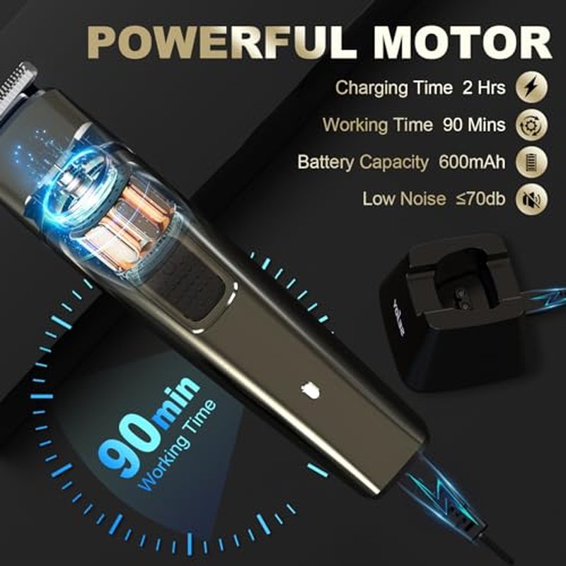 Electric Body Hair Trimmer for Men Women, Groin Hair Trimmer Mens Electric Ball Trimmer, Rechargeable Waterproof Wet/Dry Body Shaver Pubic Hair Trimmer, Ceramic Blade Grooming Kit with LCD Display