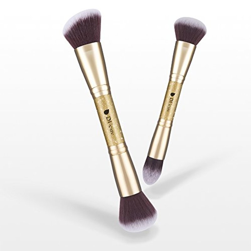DUcare Makeup Brushes Duo End Foundation Powder Buffer and Contour Brush Synthetic Cosmetic Tools 2Pcs