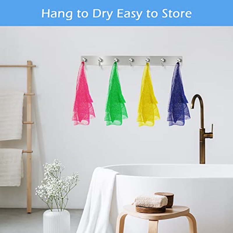 Zerwhil 2 Pieces African Net Sponge, African Exfoliating Net Rip-Resistant Loofah Exfoliating, Body Back Scrubber for Shower, Authentic Long Nylon Exfoliating Back Washcloth Towel for All Skin