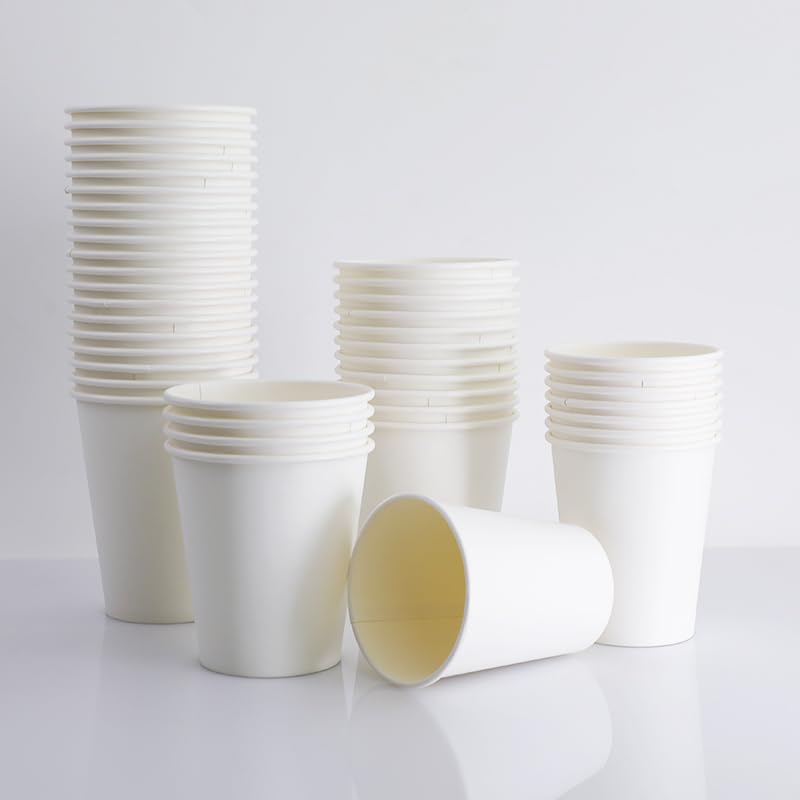 Disposable Paper Cups - 12 Oz Hot & Cold Beverage Cups | White, 1000 Count