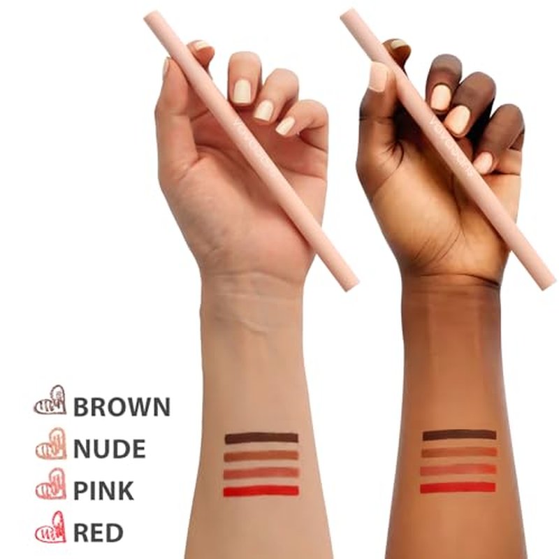 VavaSans Matte Lip Liner Mechanical Pencil Ultra-Blendable Brown and Nude Dual Ended Two Color Retractable Lipliner Pigmented Smooth Creamy Textured Waterproof Smudge Proof Long Lasting Makeup