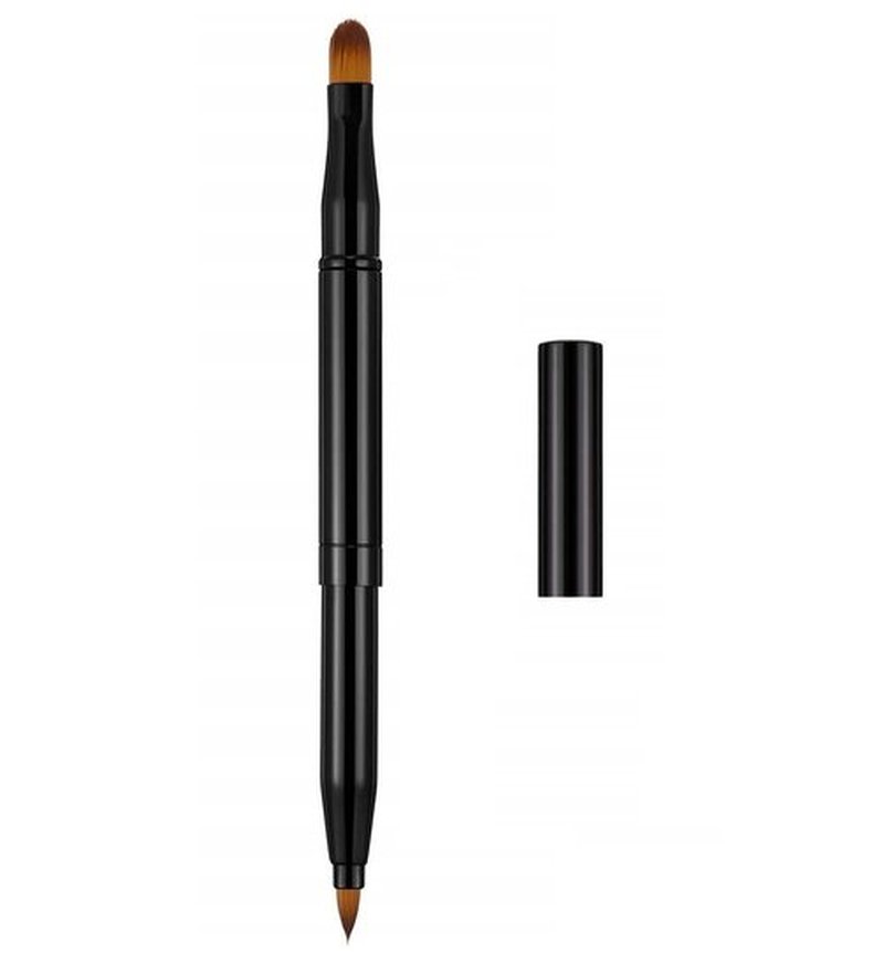 Exquisite Professional Lip Brush Applicators-Retractable Lipstick Brushes- Lipstick Gloss Makeup Brush Tool For Women and Girls (Two-Head-Black)