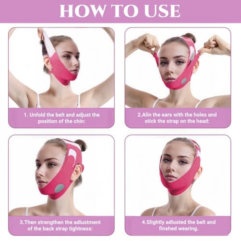 Graphene V-Line Mask Chin Up Mask V Shaped Face Mask Chin strap for sleeping, Jaw Exerciser(Wine red)